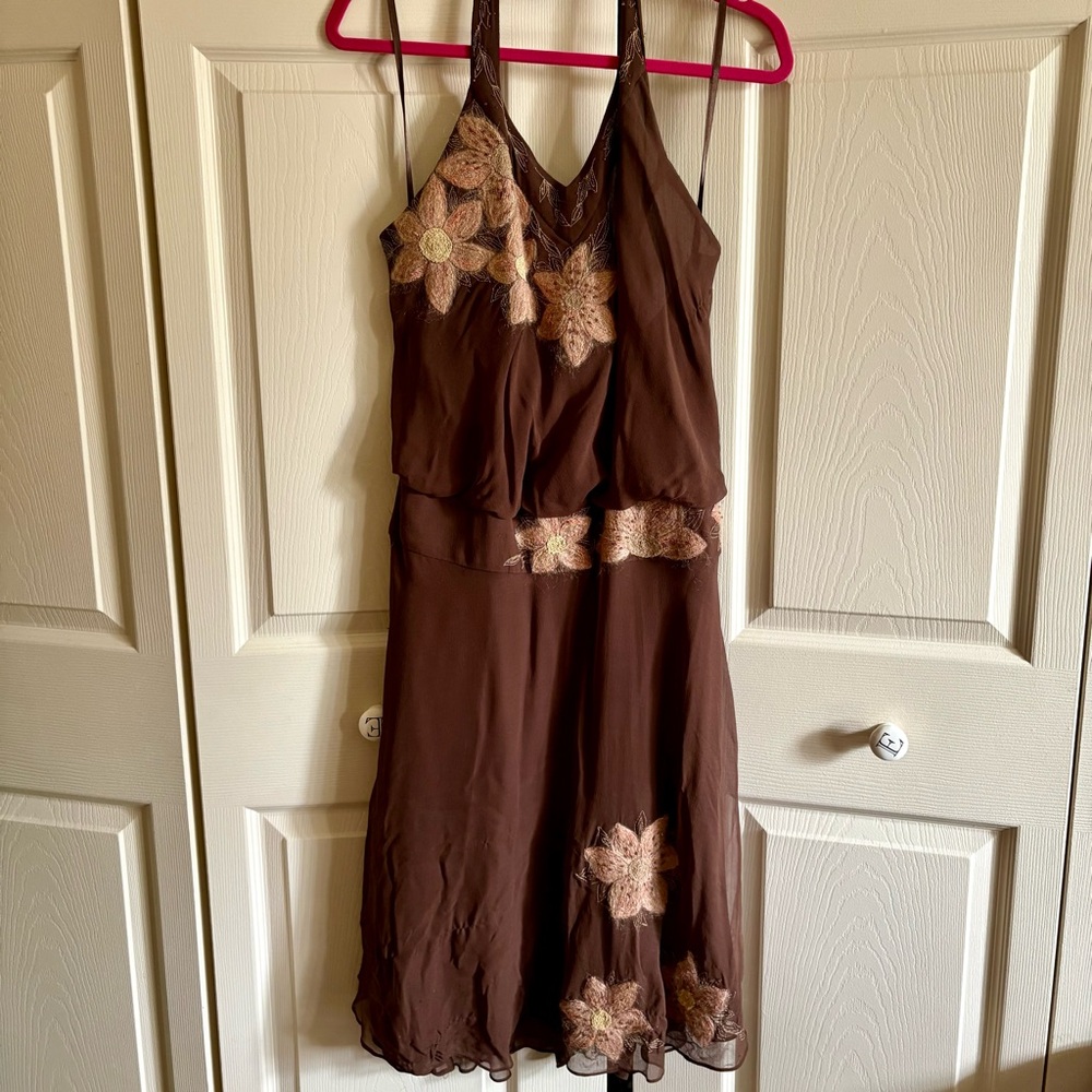 3 FOR $50: NWOT 1920s Vintage-inspired embroidered halter dress